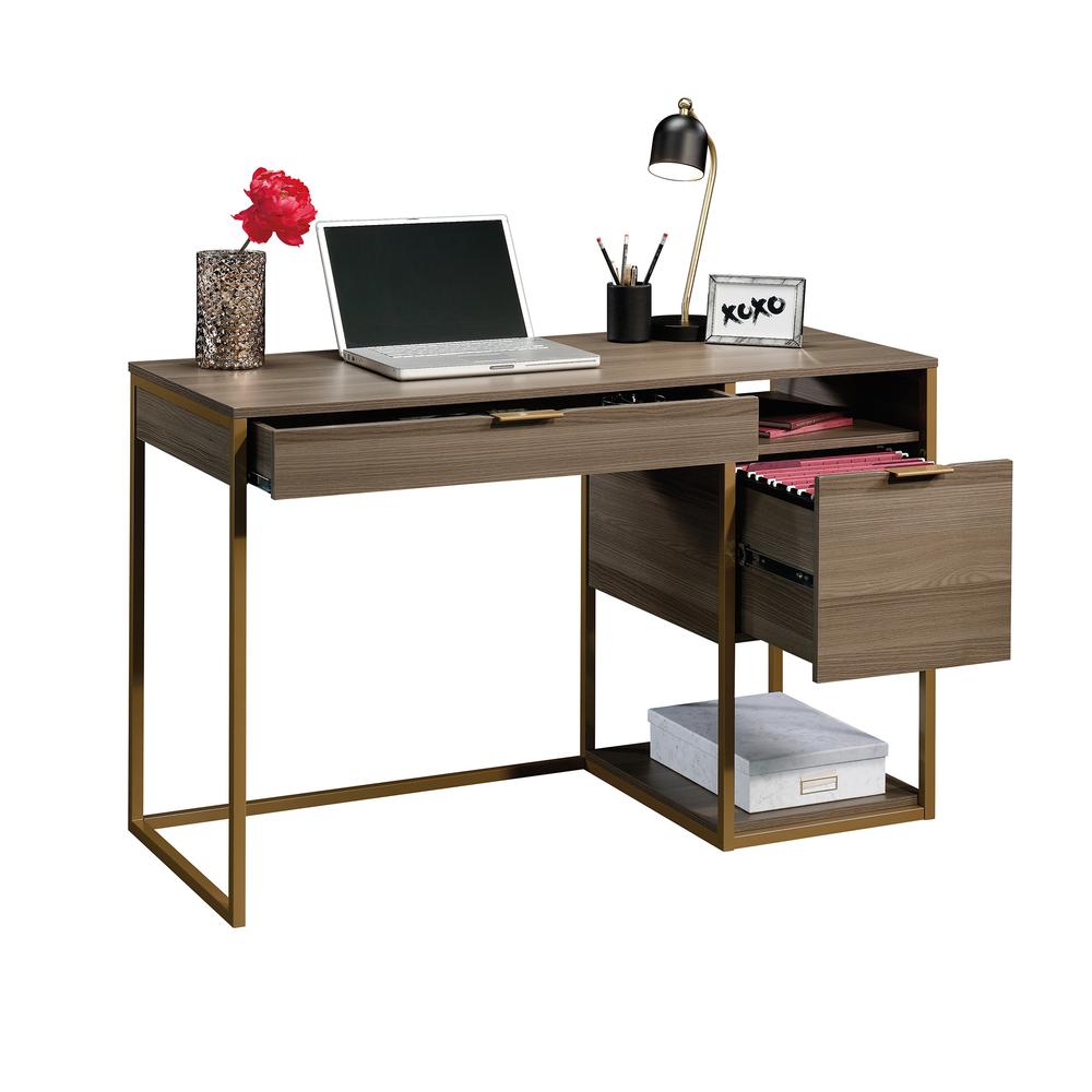 International Lux Computer Desk, Diamond Ash finish. Picture 1