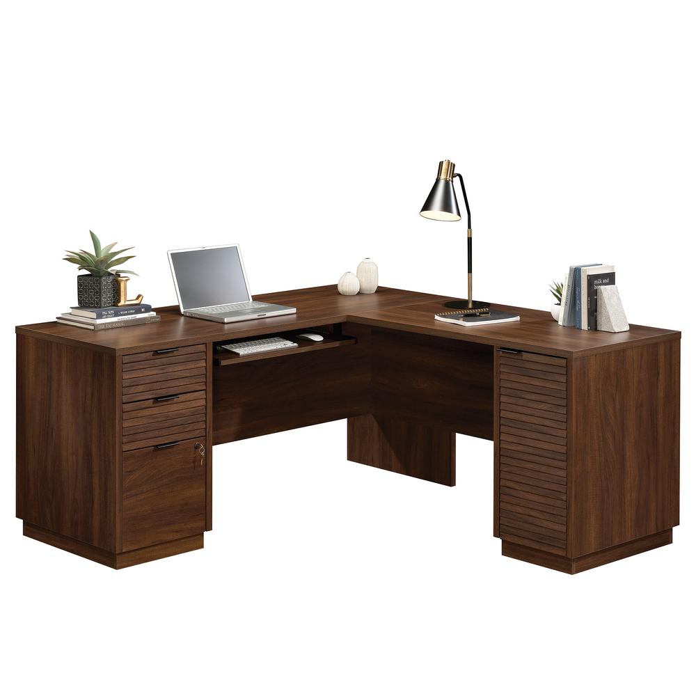 Englewood L-Desk Spiced Mahogany. Picture 24