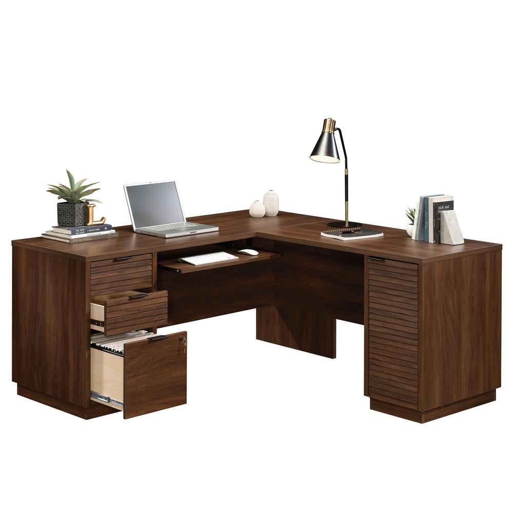 Englewood L-Desk Spiced Mahogany. Picture 2