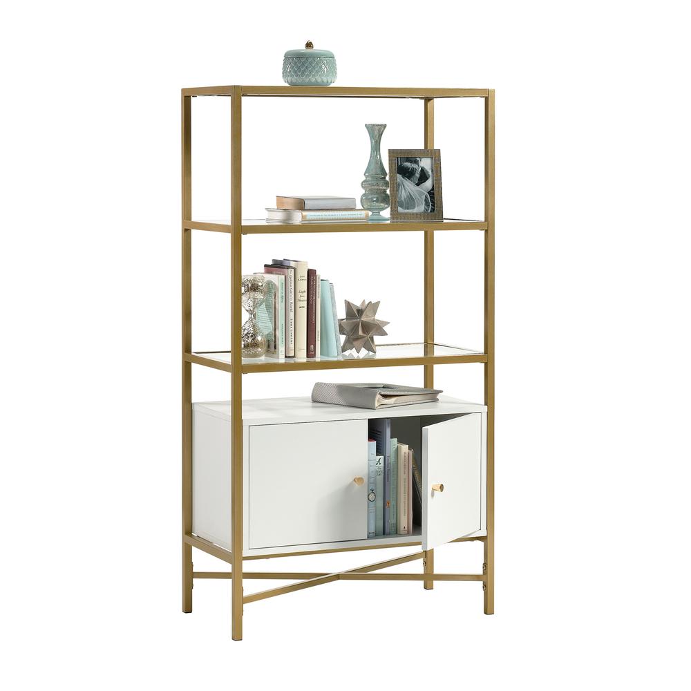 Harper Heights Bookcase W/Doors White. Picture 1