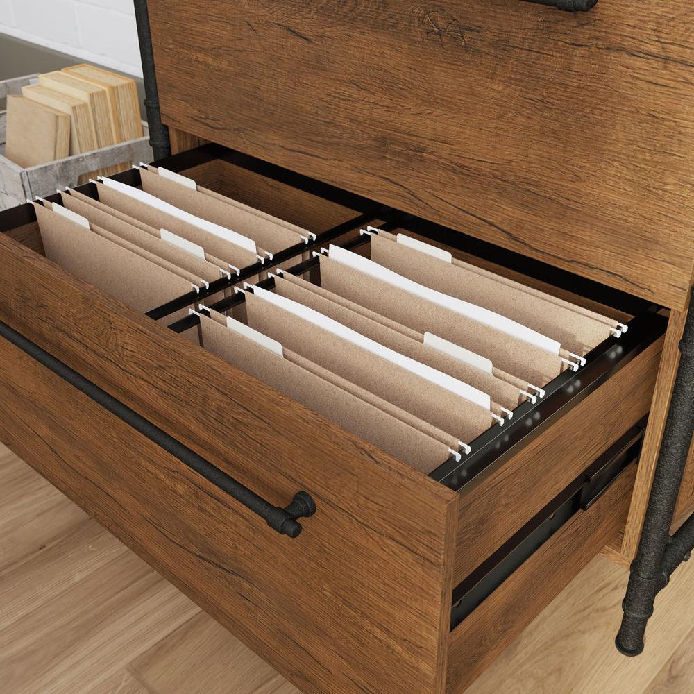 Iron City File Cabinet, Checked Oak finish. Picture 8
