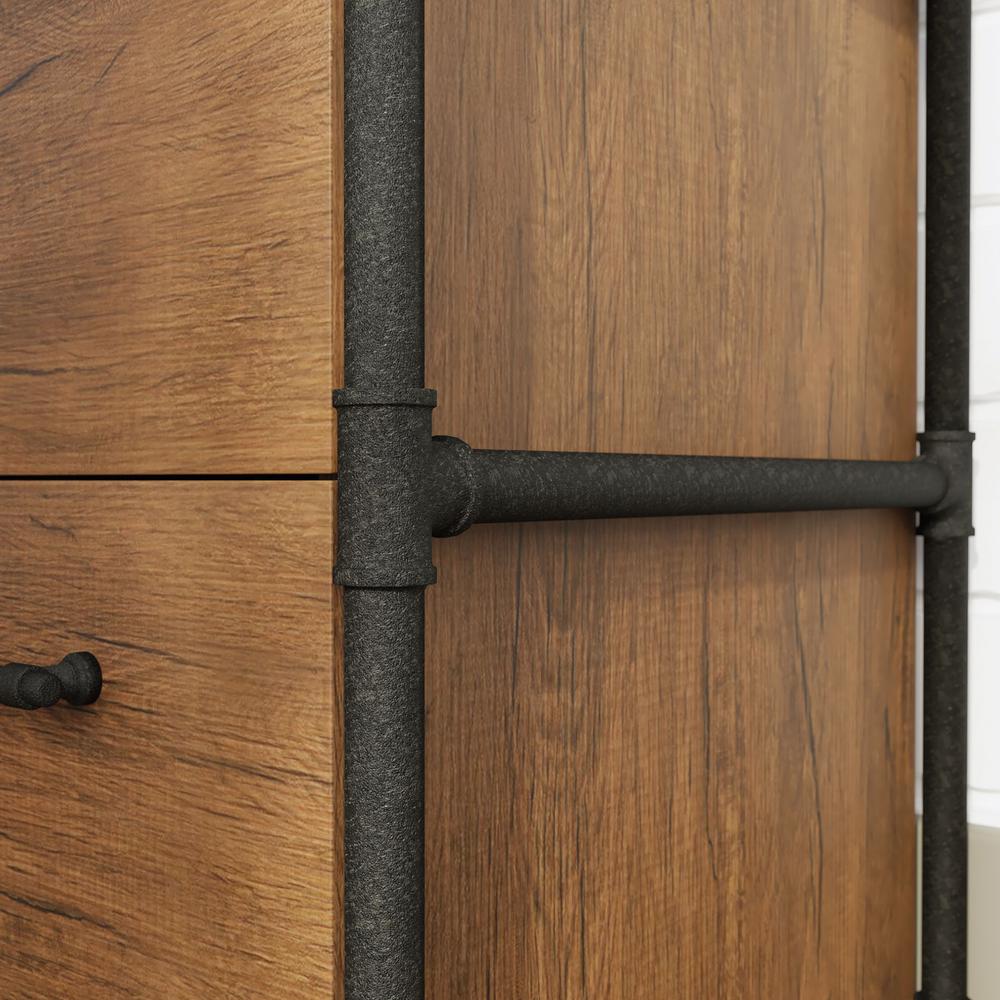 Iron City File Cabinet, Checked Oak finish. Picture 10