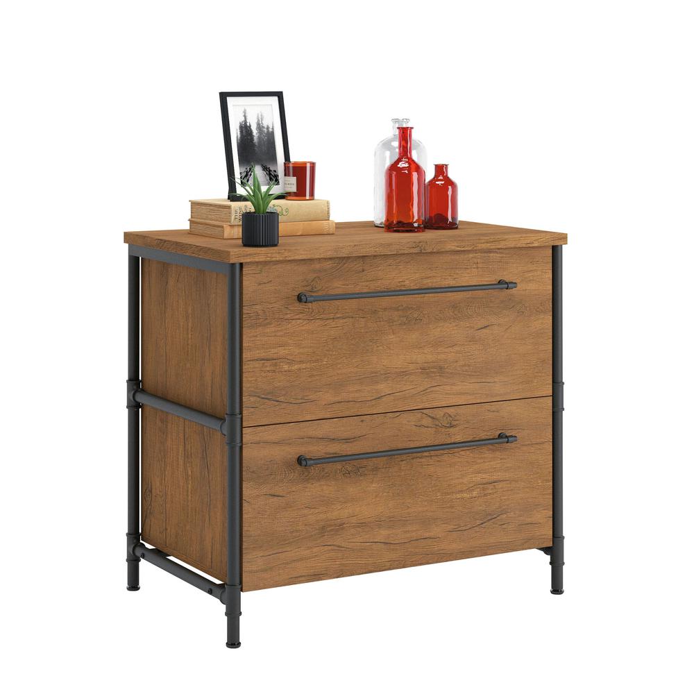 Iron City File Cabinet, Checked Oak finish. Picture 2