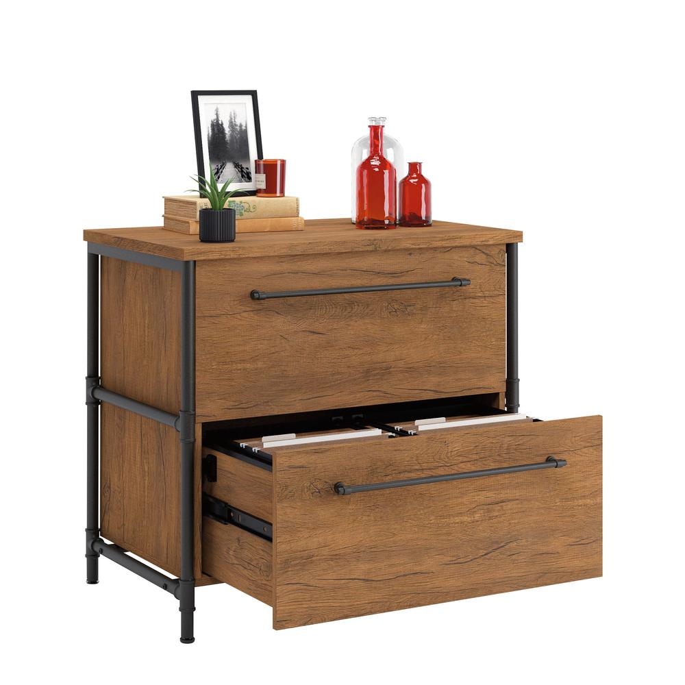 Iron City File Cabinet, Checked Oak finish. Picture 11