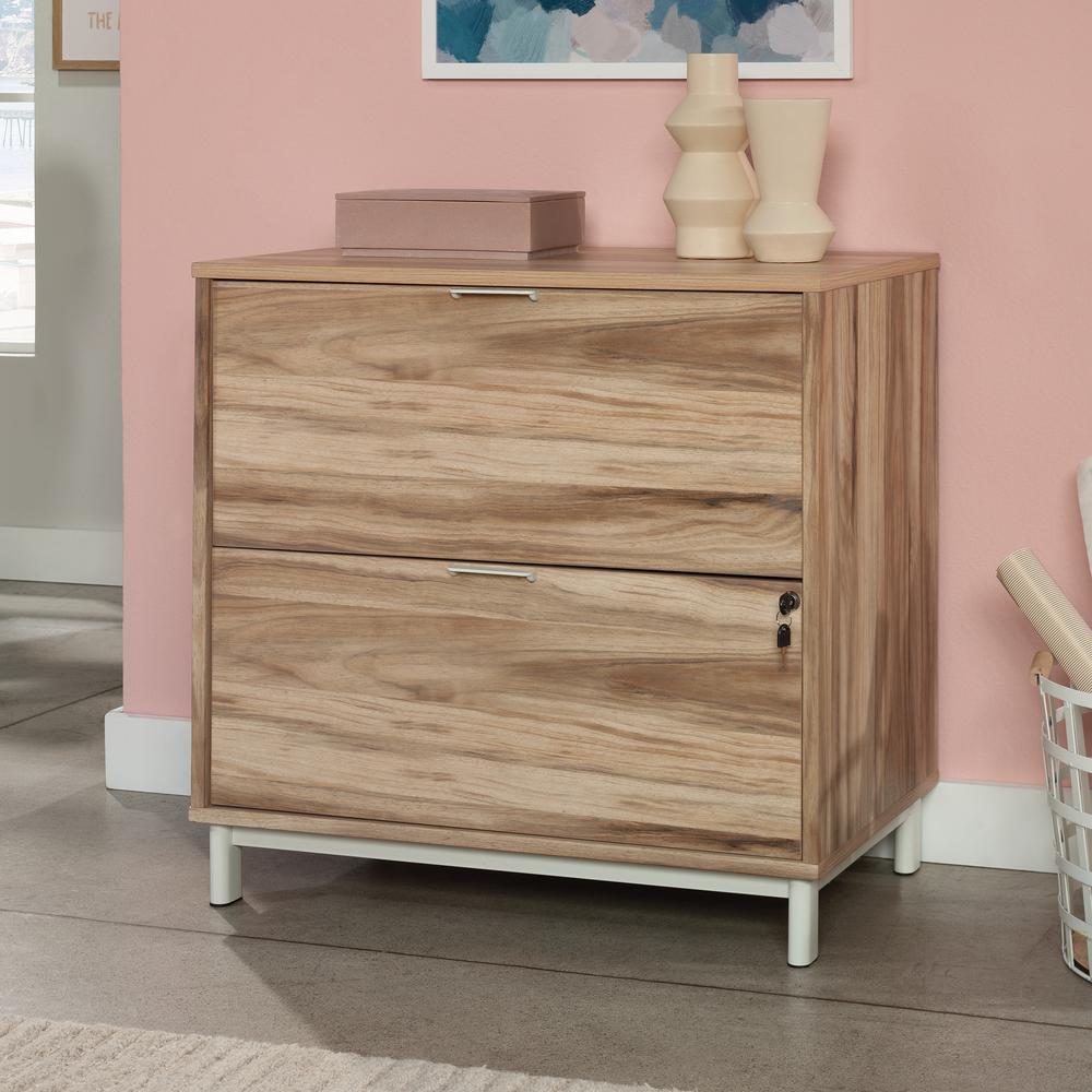 Bergen Circle File Cabinet, Kiln Acacia finish. Picture 6