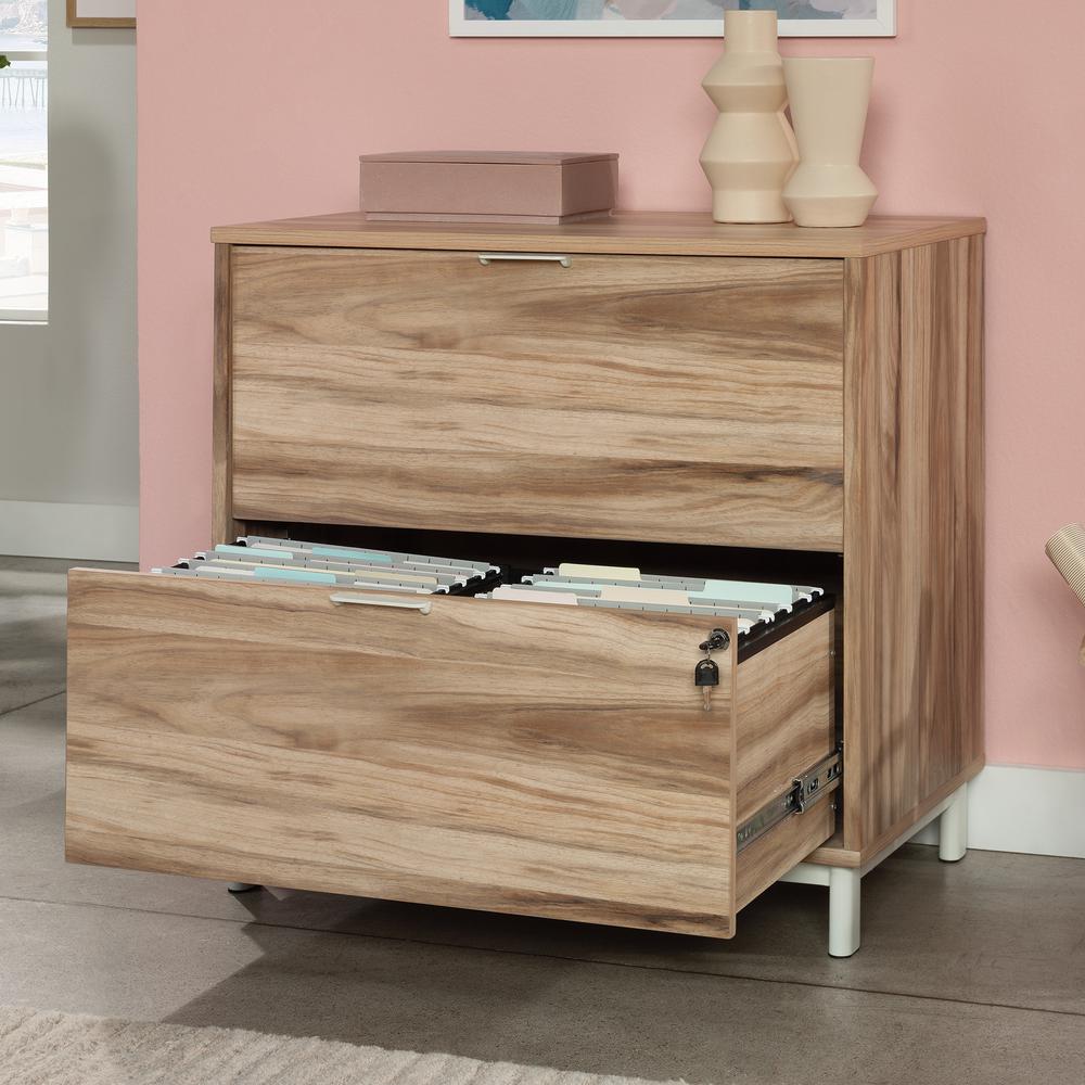 Bergen Circle File Cabinet, Kiln Acacia finish. Picture 7