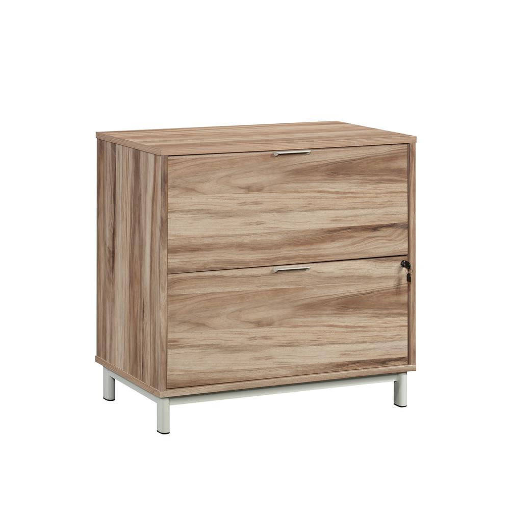 Bergen Circle File Cabinet, Kiln Acacia finish. Picture 1