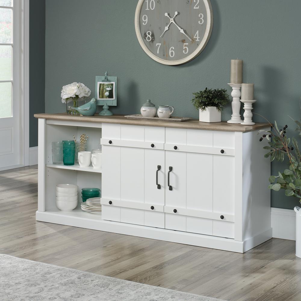 Misc Entertainment Credenza, For TVs up to 70", Soft White finish. Picture 17