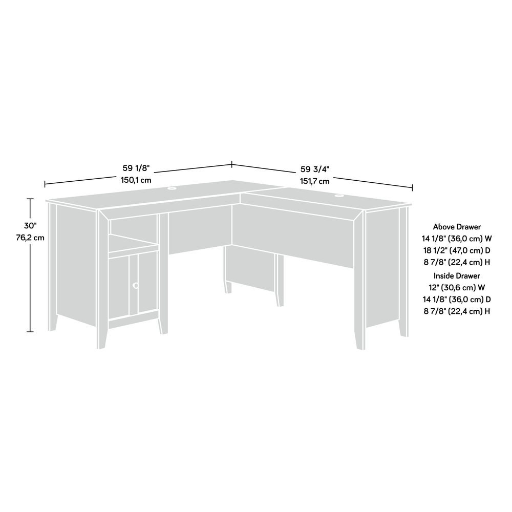 Dakota Pass L Desk, White Plank finish. Picture 13