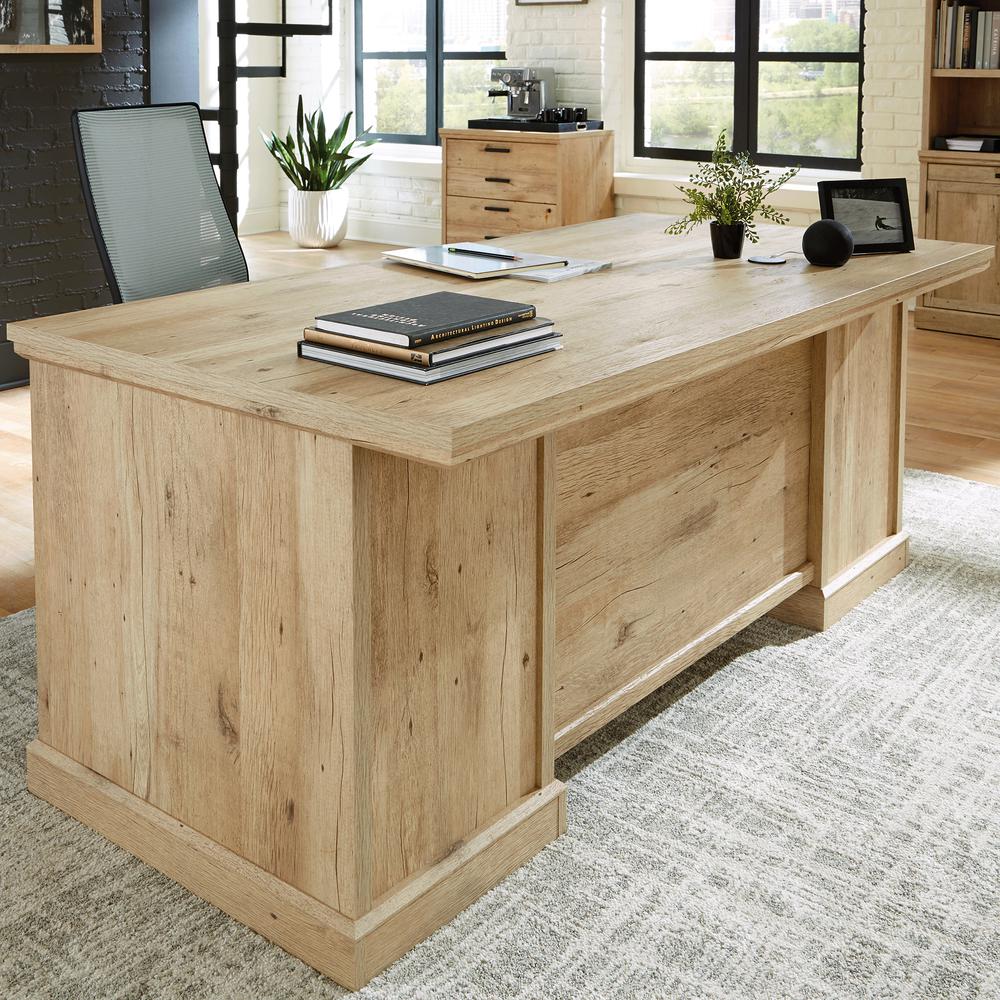 Mason Peak 72"dou Ped Exe Dsk Prime Oak. Picture 5