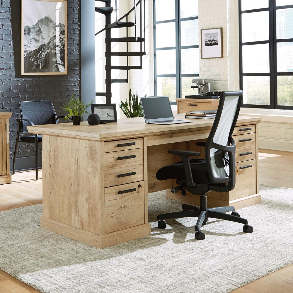 Mason Peak 72"dou Ped Exe Dsk Prime Oak. Picture 7