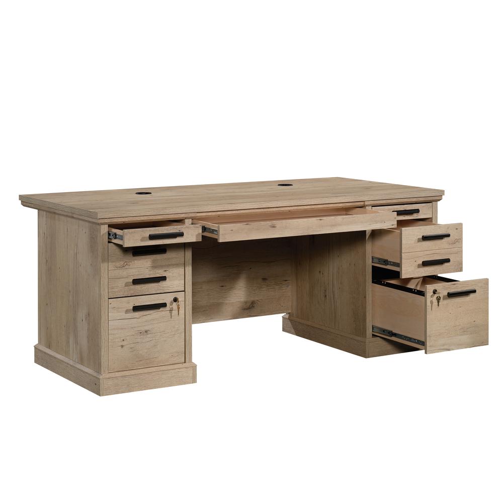 Mason Peak 72"dou Ped Exe Dsk Prime Oak. Picture 14