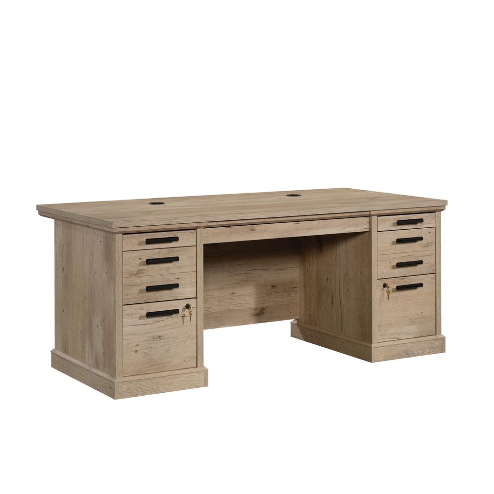 Mason Peak 72"dou Ped Exe Dsk Prime Oak. Picture 1