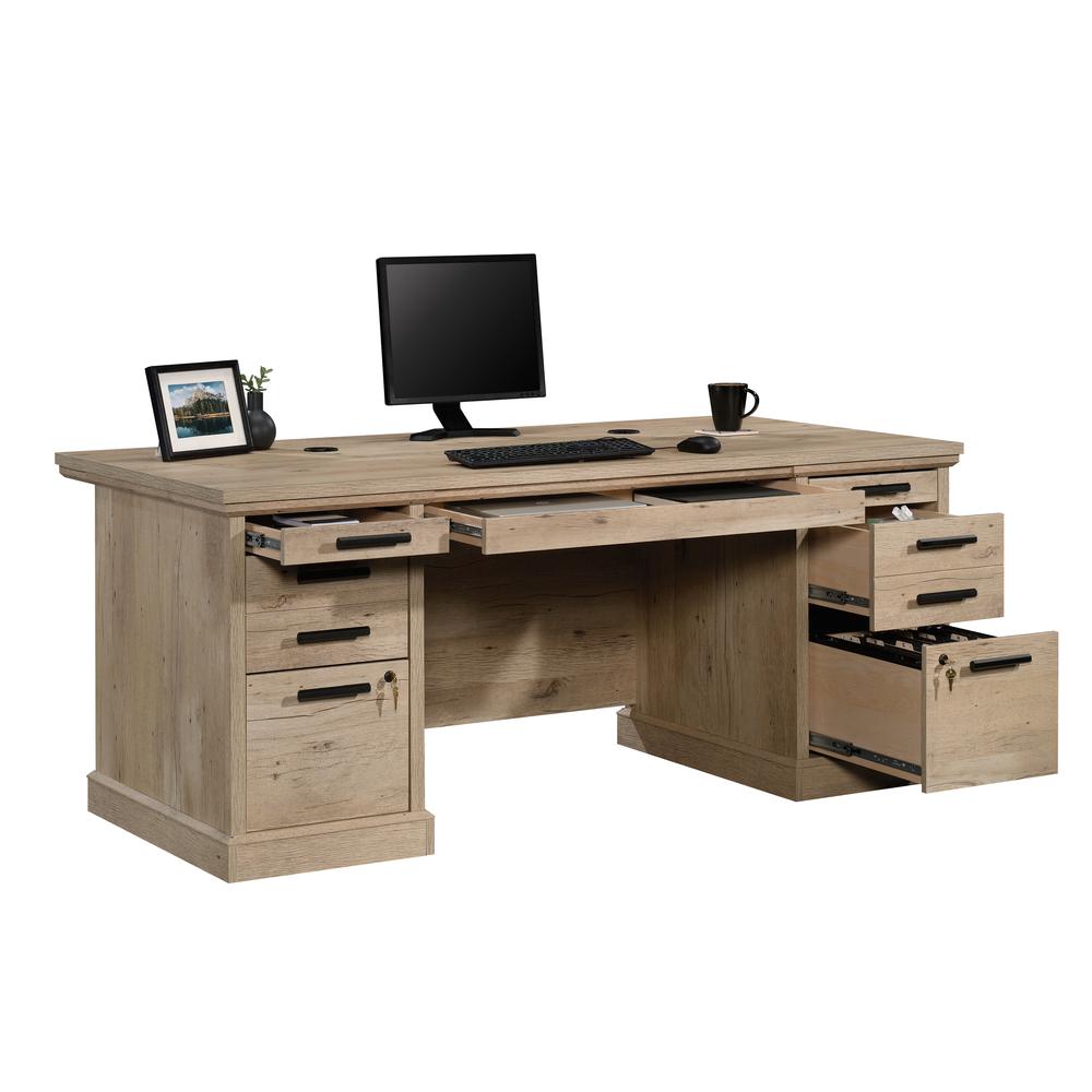 Mason Peak 72"dou Ped Exe Dsk Prime Oak. Picture 3