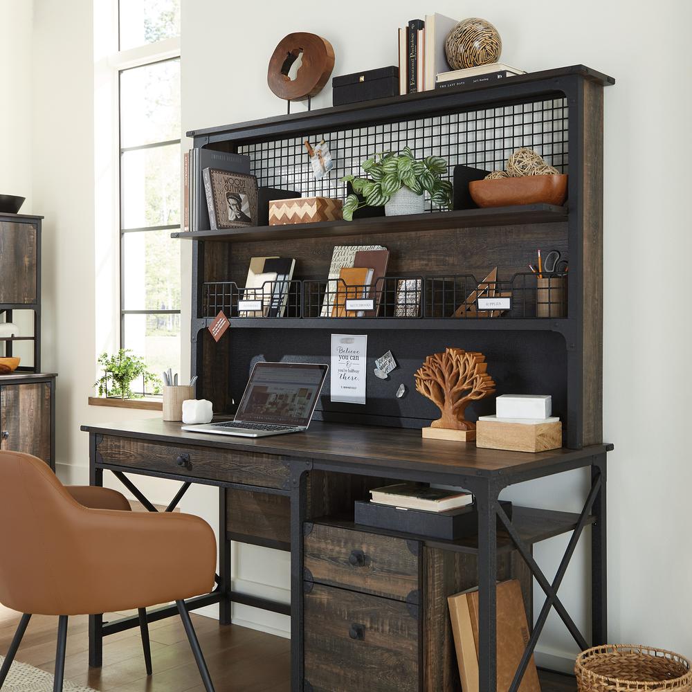 Steel River Computer Hutch  Carbon Oak. Picture 4