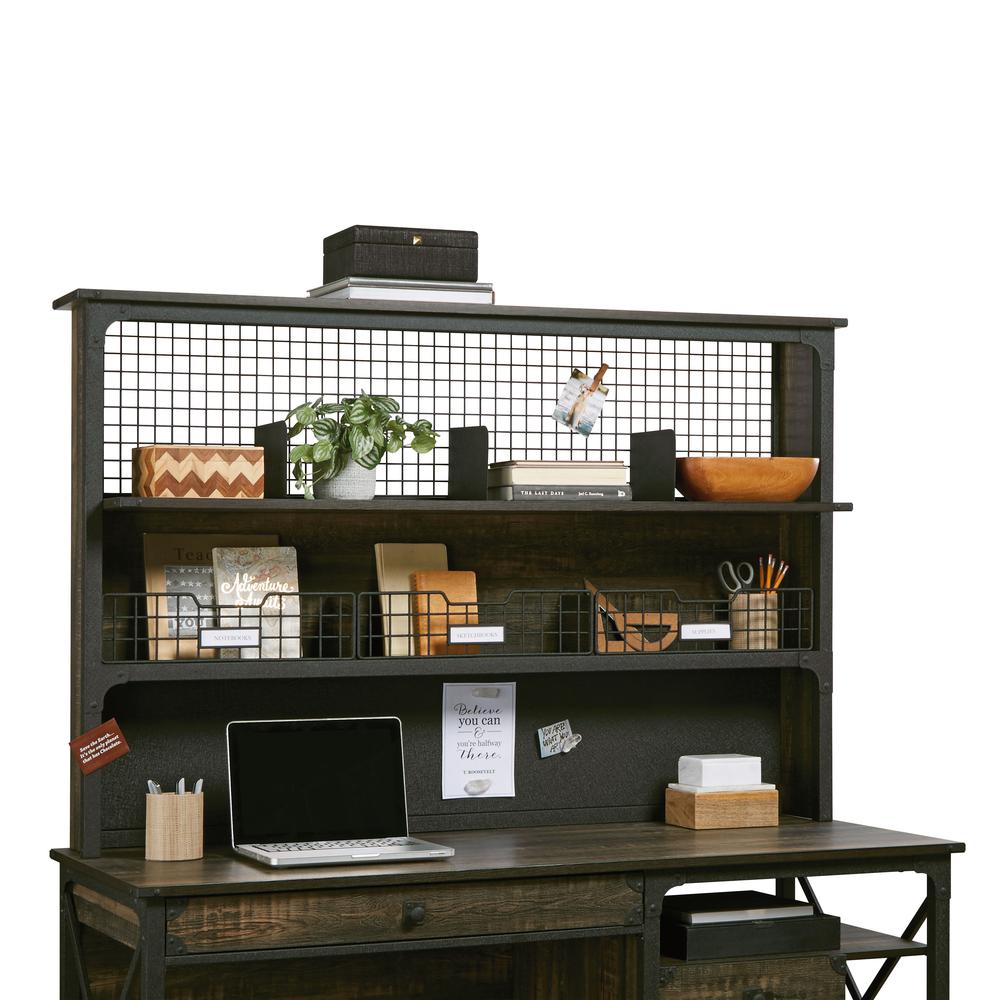 Steel River Computer Hutch  Carbon Oak. Picture 2