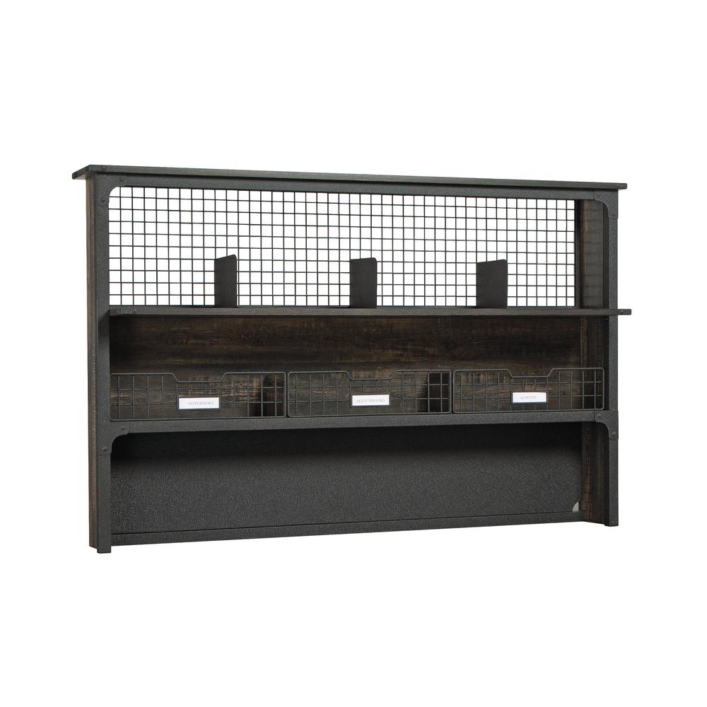 Steel River Computer Hutch  Carbon Oak. Picture 1