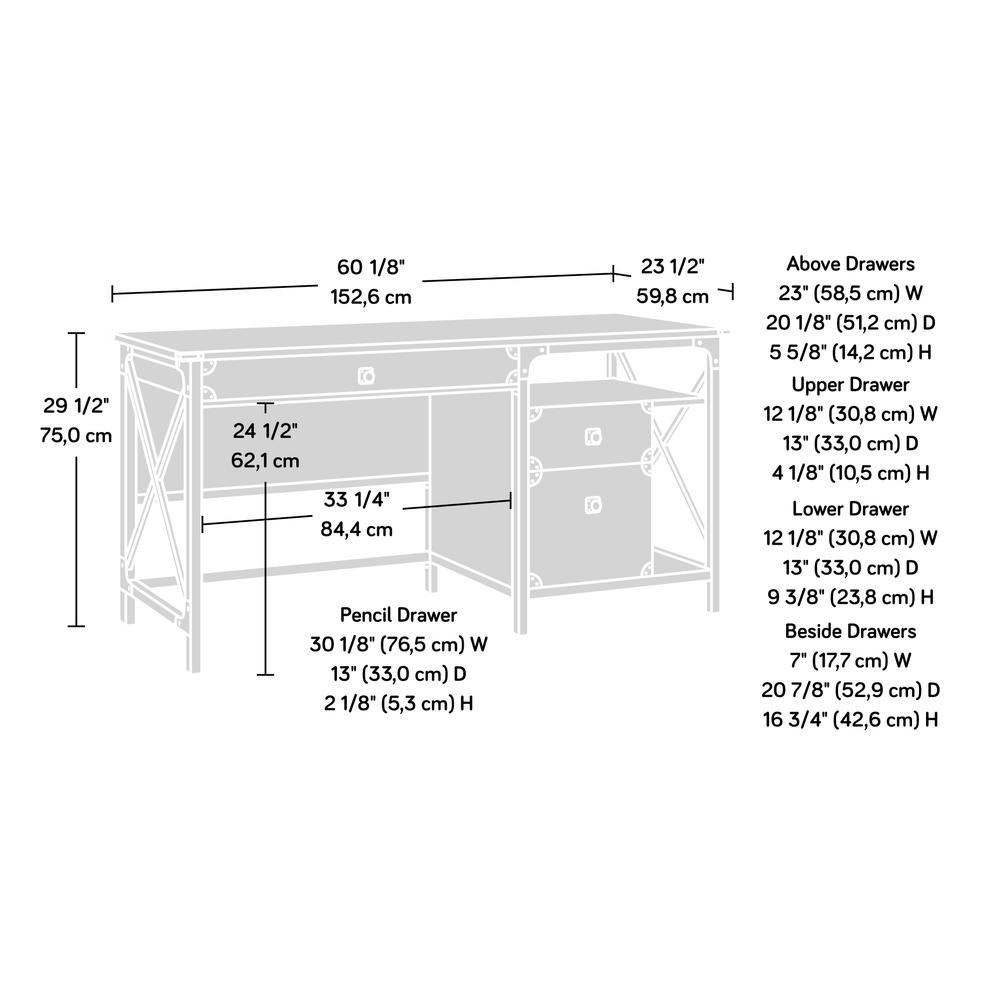 Steel River Computer Desk  Carbon Oak. Picture 14