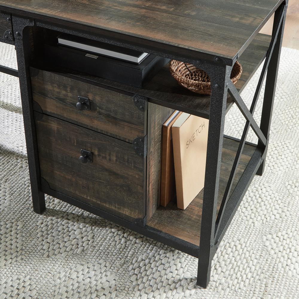 Steel River Computer Desk  Carbon Oak. Picture 7