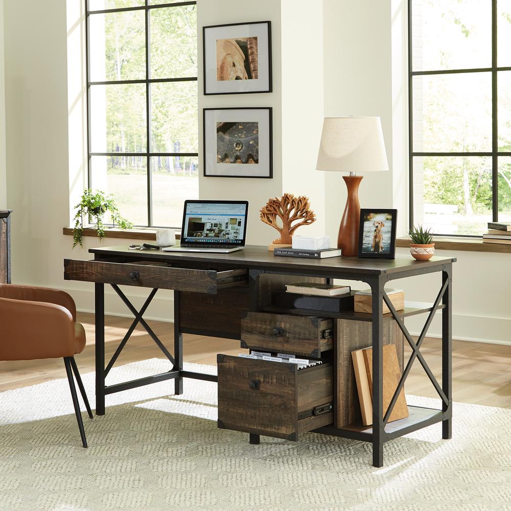 Steel River Computer Desk  Carbon Oak. Picture 13