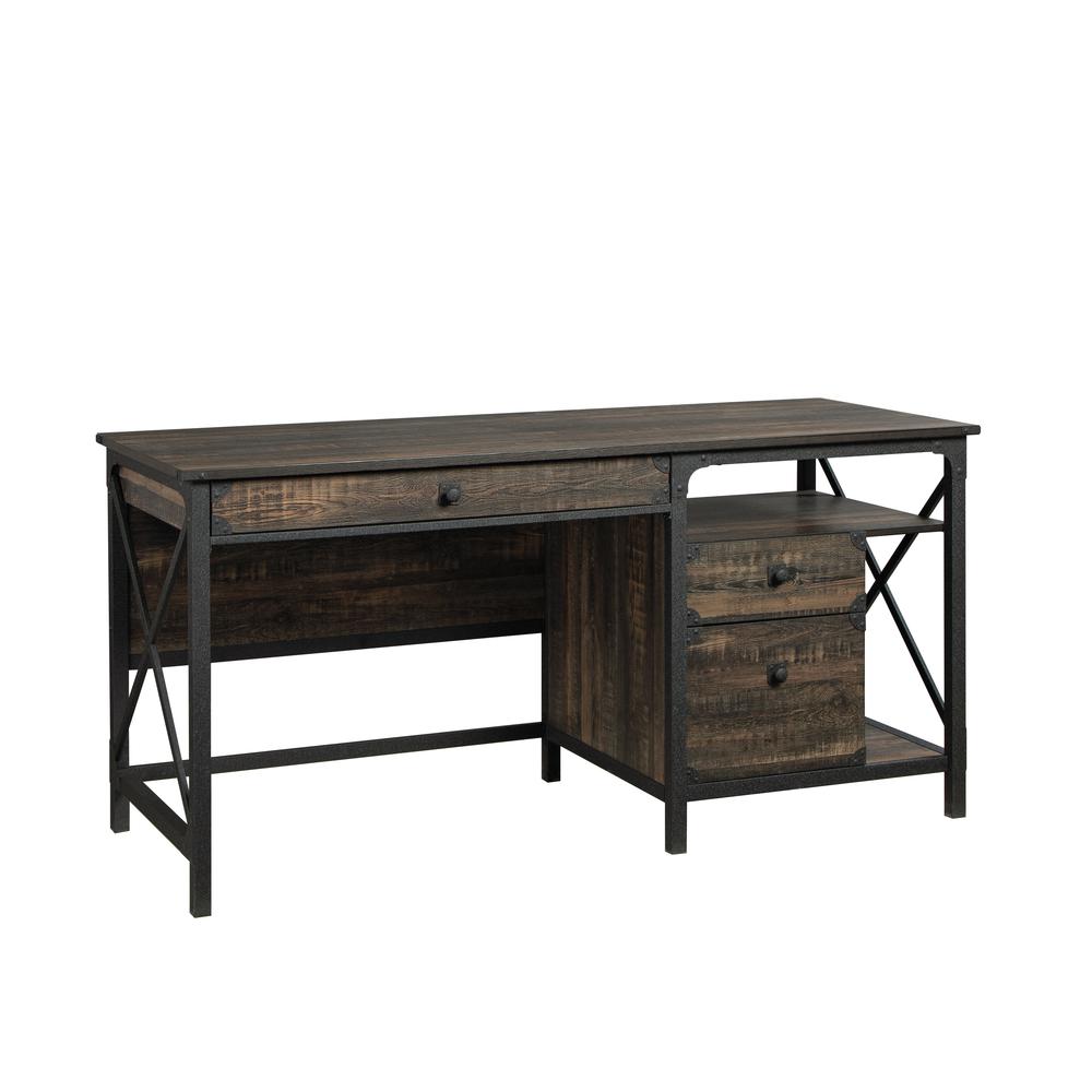 Steel River Computer Desk  Carbon Oak. Picture 1