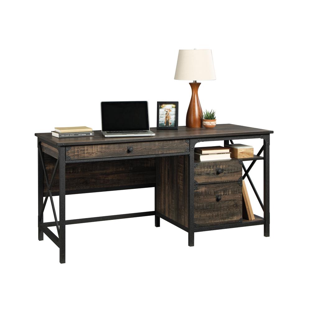 Steel River Computer Desk  Carbon Oak. Picture 2