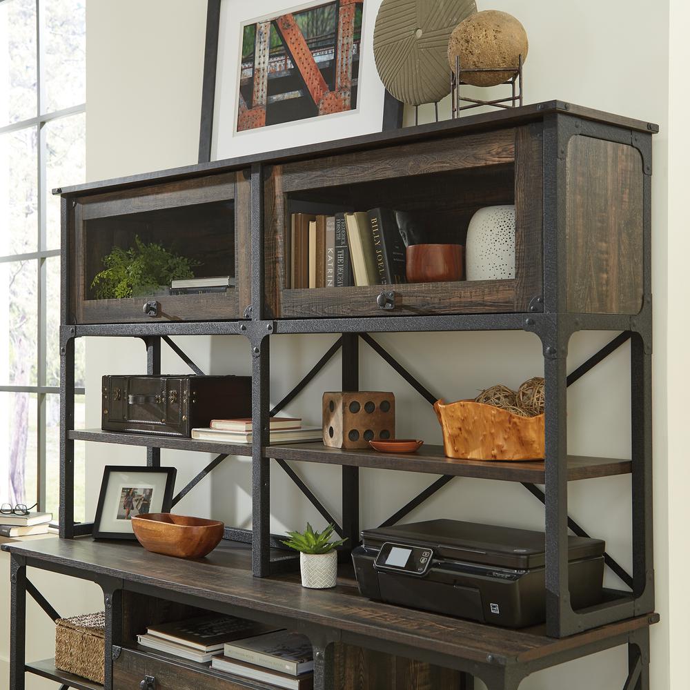 Foundry Road Commercial Office Hutch, Carbon Oak finish. Picture 4