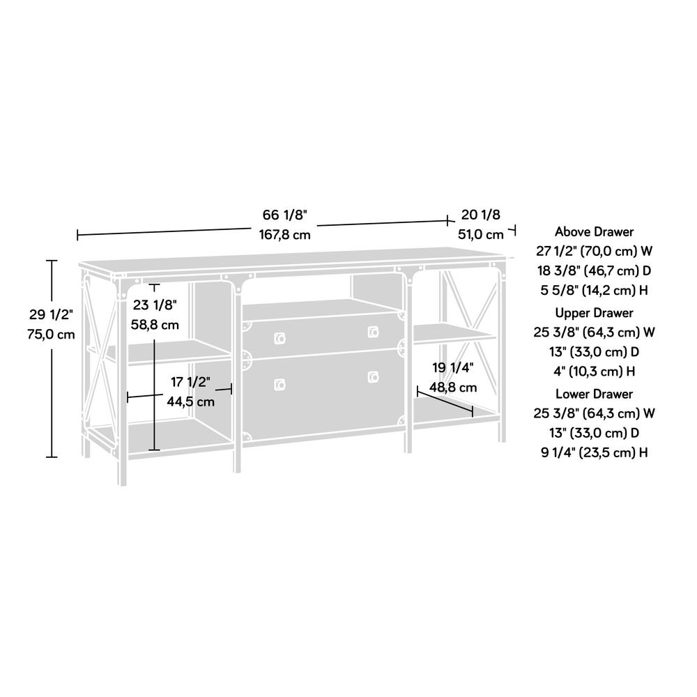 Steel River Large Credenza Carbon Oak. Picture 4