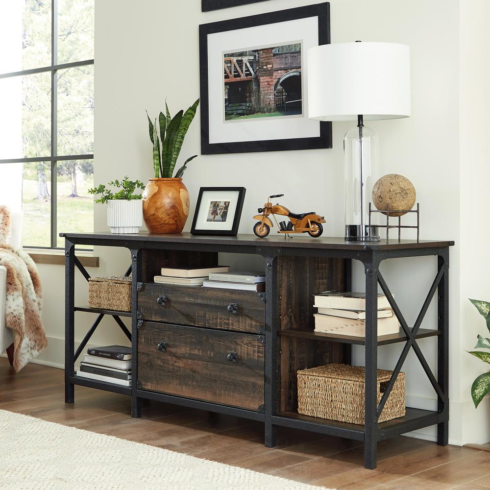 Steel River Large Credenza Carbon Oak. Picture 6