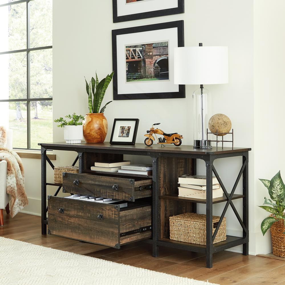 Steel River Large Credenza Carbon Oak. Picture 7