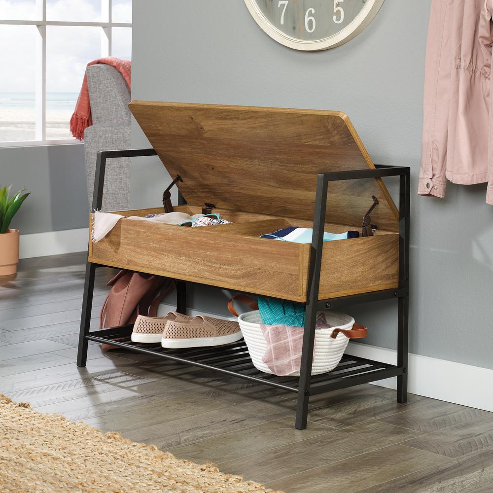 North Avenue Storage Bench, Sindoori Mango finish. Picture 11