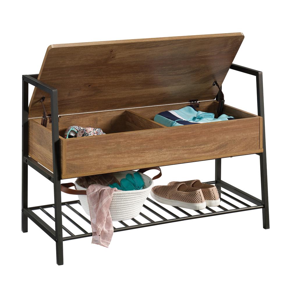 North Avenue Storage Bench, Sindoori Mango finish. Picture 1