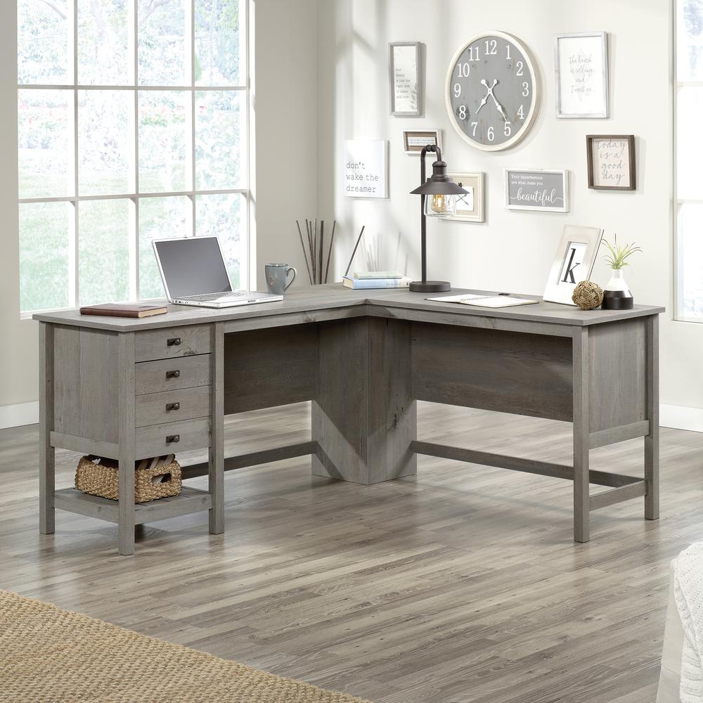 Cottage Road L Desk, Mystic Oak finish. Picture 3