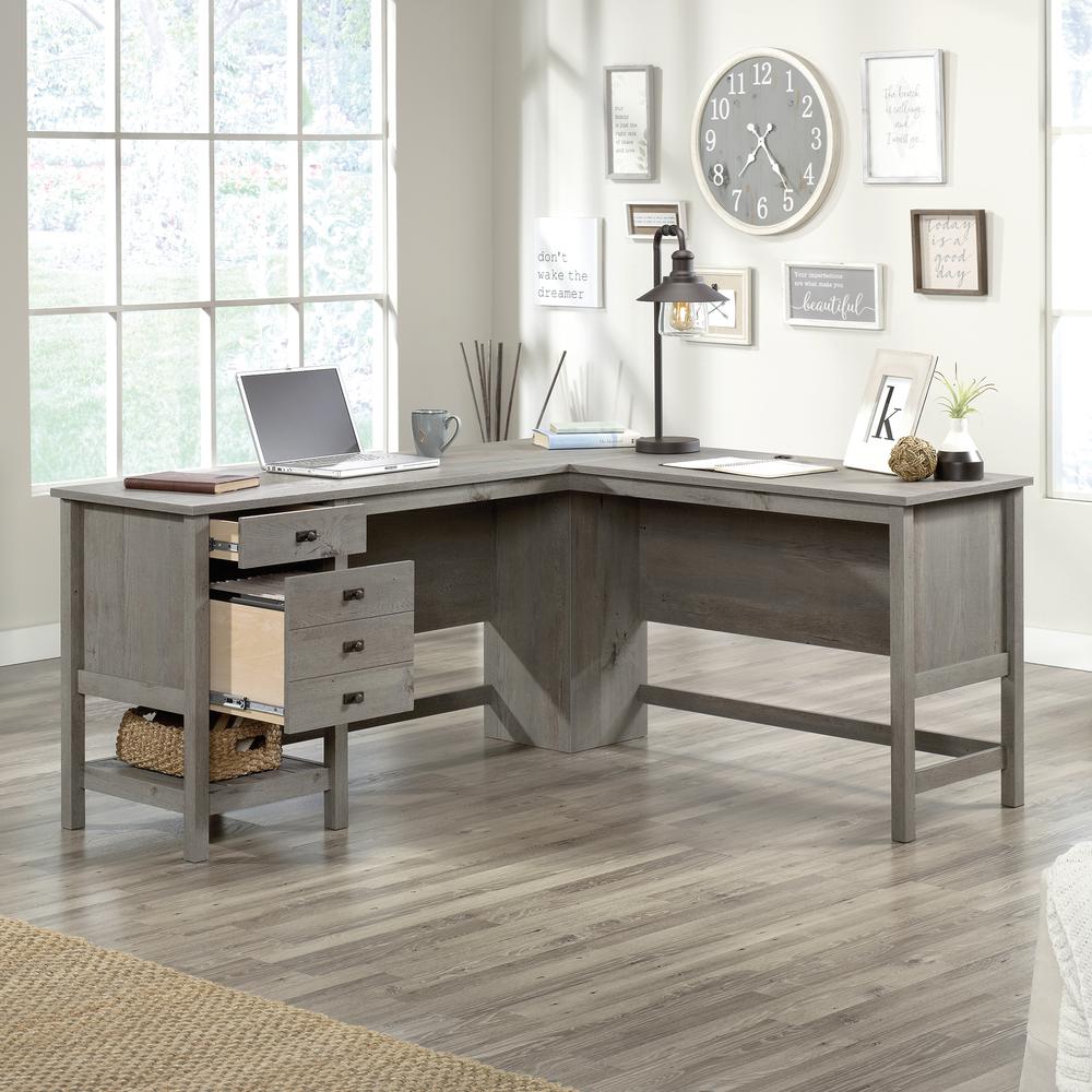 Cottage Road L Desk, Mystic Oak finish. Picture 10