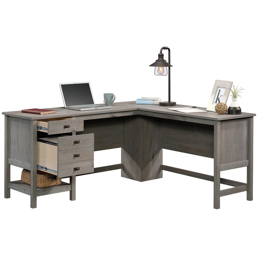 Cottage Road L Desk, Mystic Oak finish. Picture 1