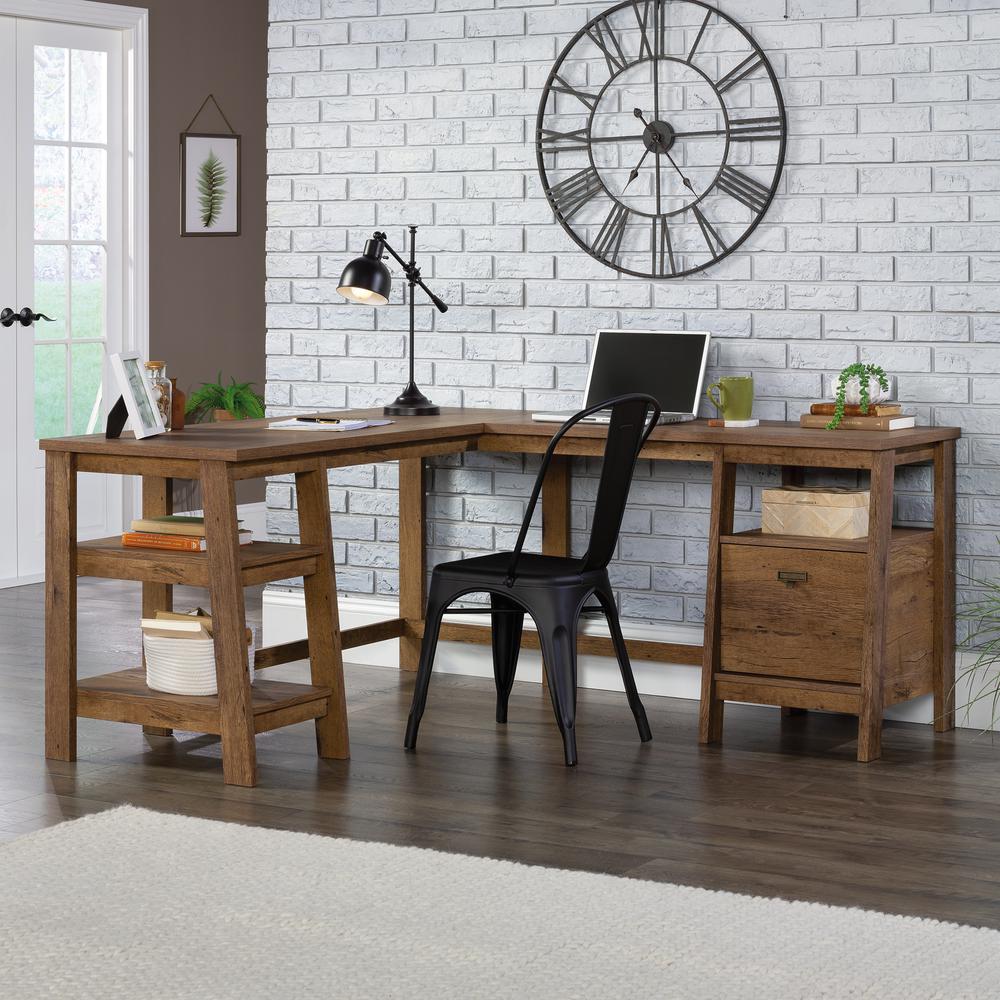 Trestle L Desk, Vintage Oak finish. Picture 12