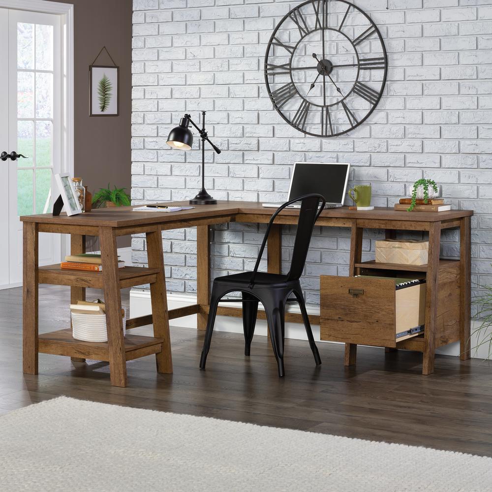 Trestle L Desk, Vintage Oak finish. Picture 10
