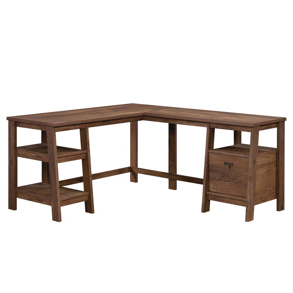 Trestle L Desk, Vintage Oak finish. Picture 2