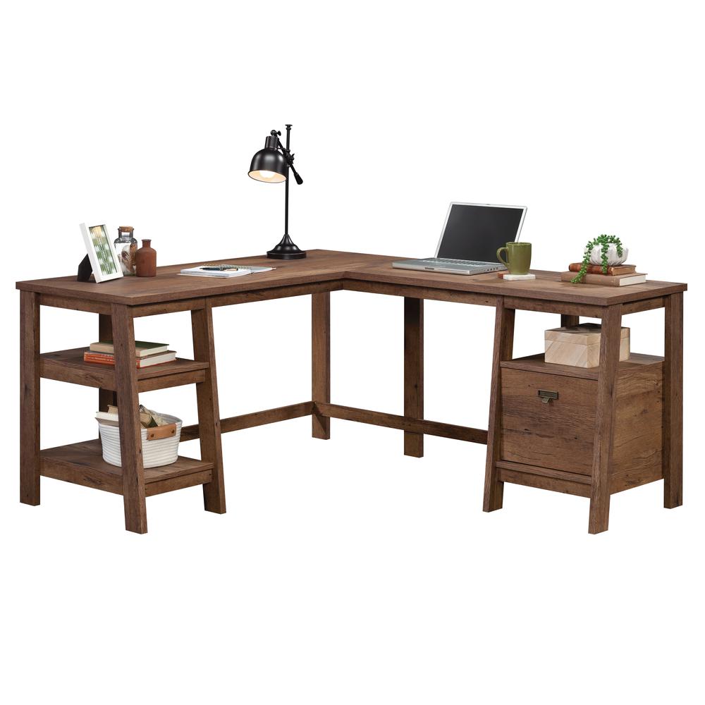 Trestle L Desk, Vintage Oak finish. Picture 13