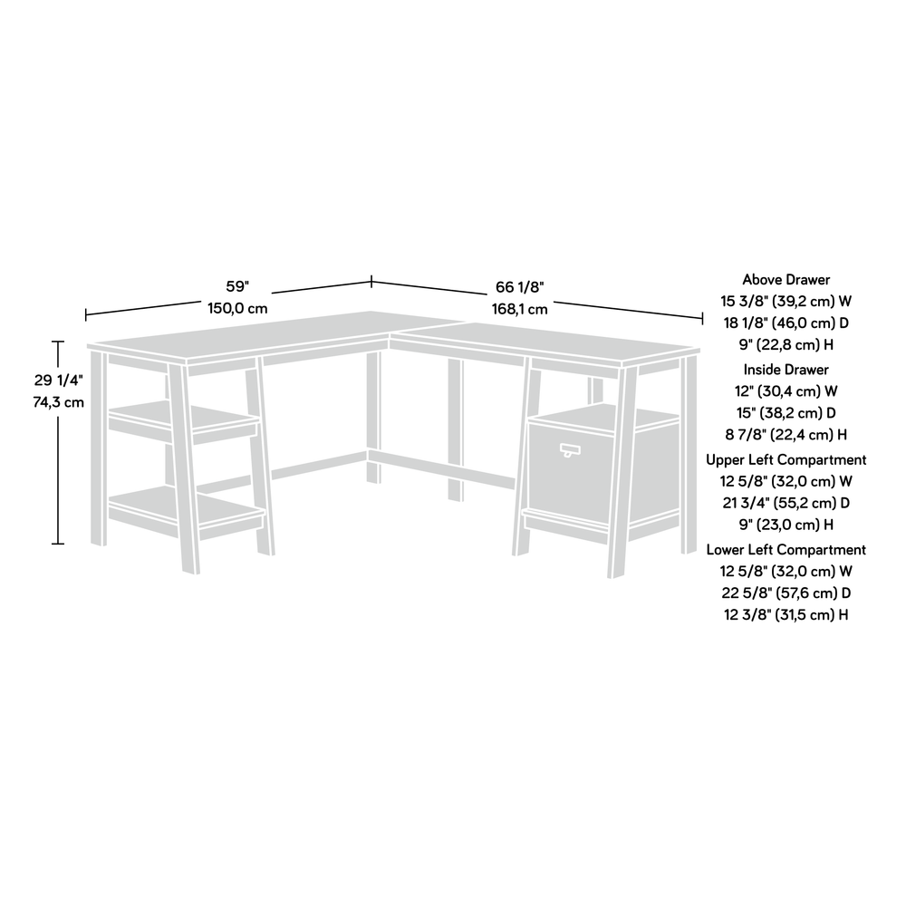 Trestle L Desk, Vintage Oak finish. Picture 11