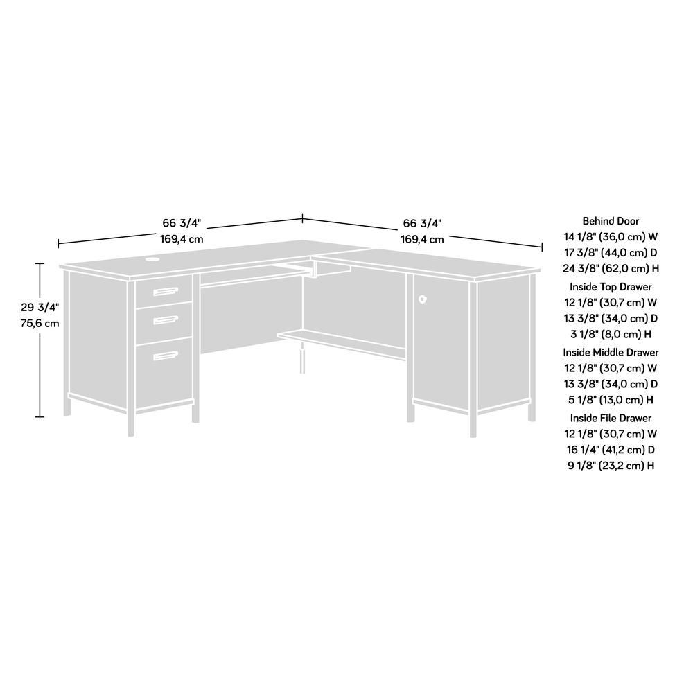 Whitaker Point Commercial Office L Desk, Natural Maple finish. Picture 14