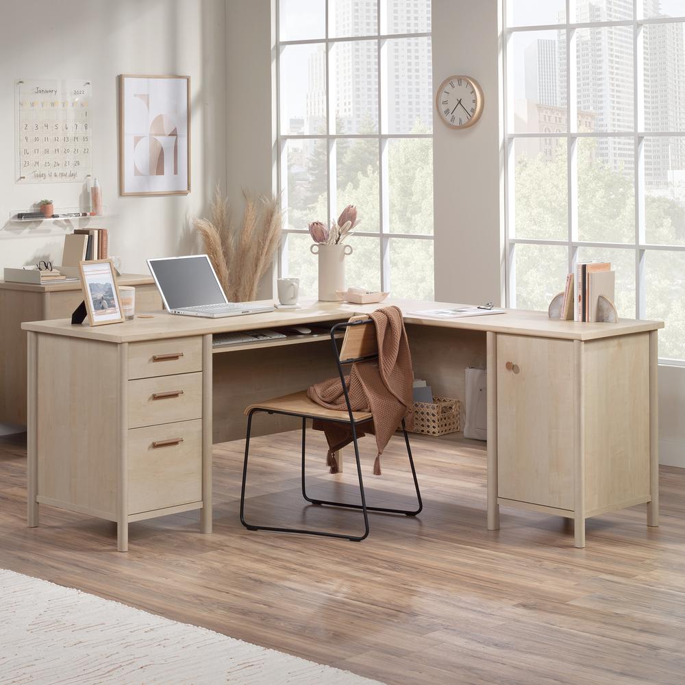 Whitaker Point Commercial Office L Desk, Natural Maple finish. Picture 11