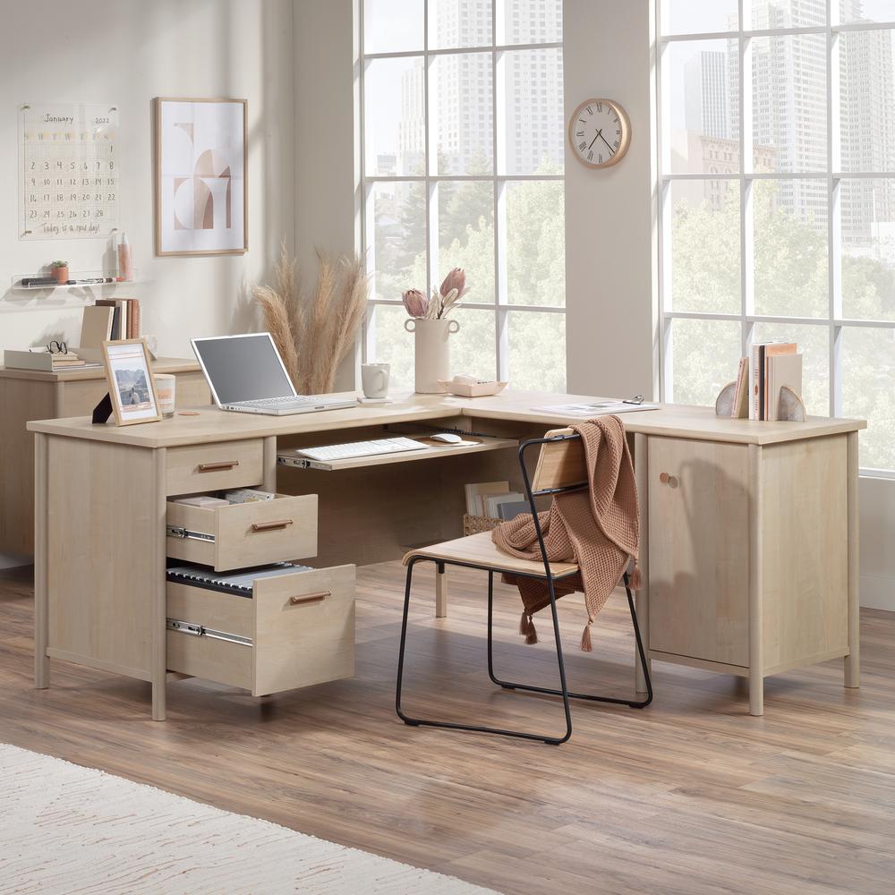 Whitaker Point Commercial Office L Desk, Natural Maple finish. Picture 12