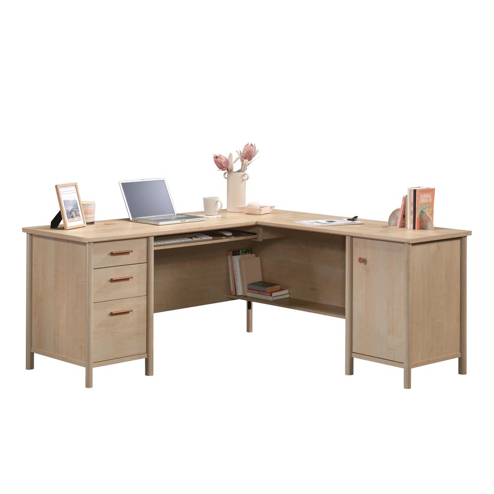 Whitaker Point Commercial Office L Desk, Natural Maple finish. Picture 1