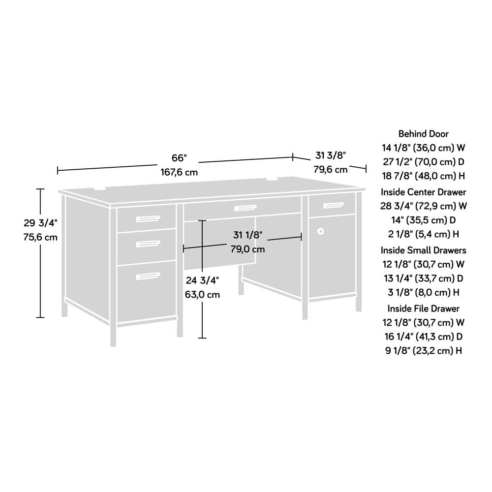 Whitaker Point Commercial Office Executive Desk, Natural Maple finish. Picture 16