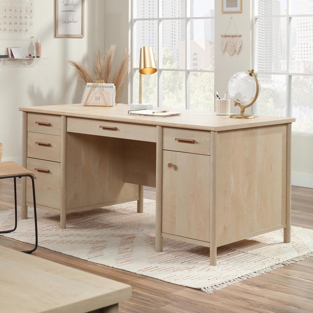 Whitaker Point Commercial Office Executive Desk, Natural Maple finish. Picture 4