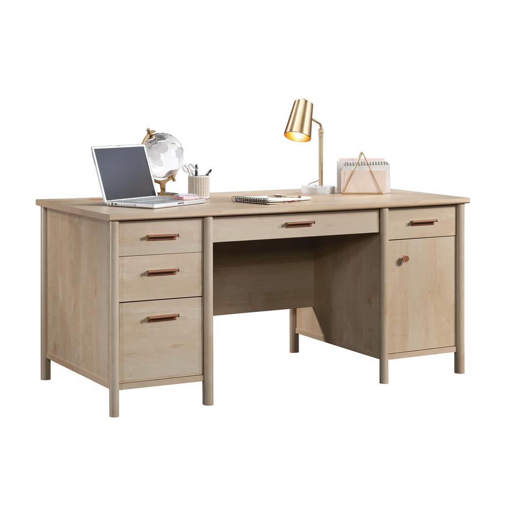 Whitaker Point Commercial Office Executive Desk, Natural Maple finish. Picture 1