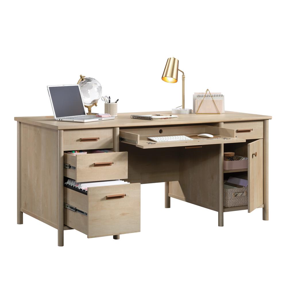 Whitaker Point Commercial Office Executive Desk, Natural Maple finish. Picture 3