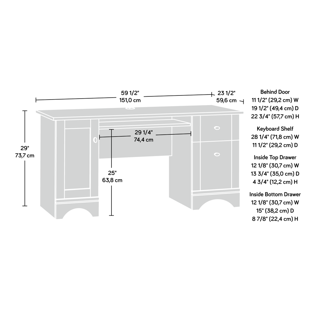 Miscellaneous Office Computer Desk, Laurel Oak finish. Picture 17