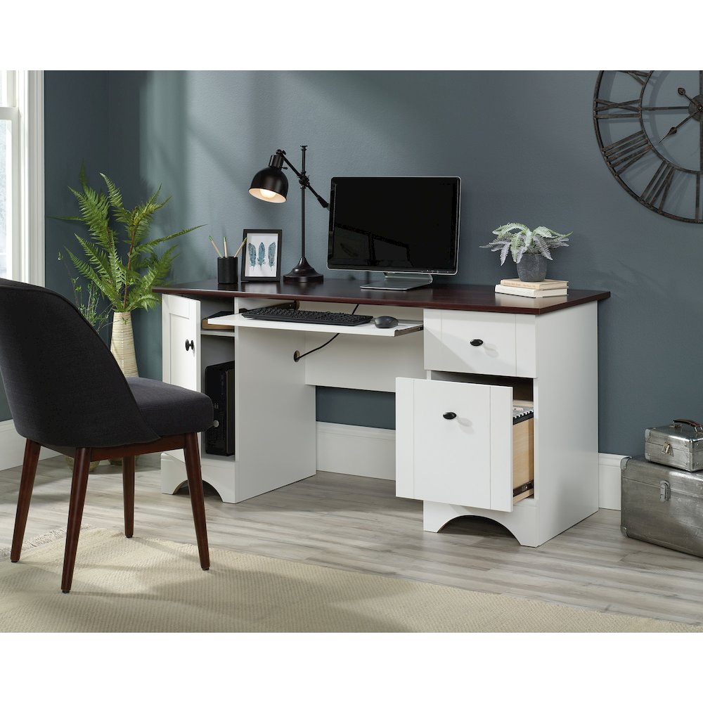 Miscellaneous Office Computer Desk, Soft White finish. Picture 3